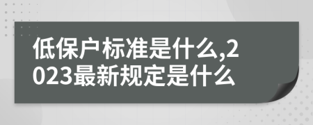 低保戶標(biāo)準(zhǔn)是什么,2023最新規(guī)定是什么