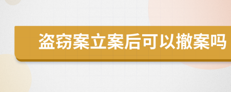 盜竊案立案后可以撤案嗎