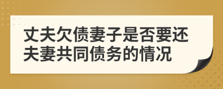 丈夫欠債妻子是否要還夫妻共同債務(wù)的情況
