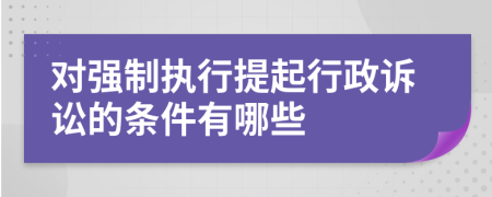 對(duì)強(qiáng)制執(zhí)行提起行政訴訟的條件有哪些