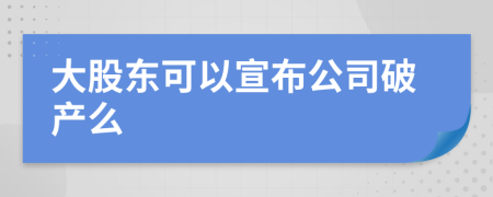 大股東可以宣布公司破產(chǎn)么