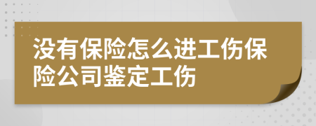 沒有保險怎么進工傷保險公司鑒定工傷