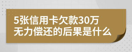 5張信用卡欠款30萬無力償還的后果是什么