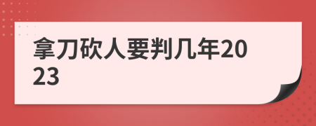 拿刀砍人要判幾年2023