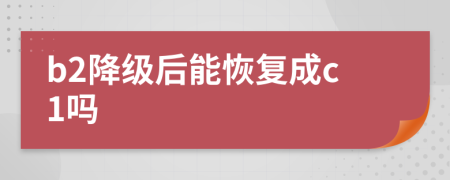 b2降級(jí)后能恢復(fù)成c1嗎
