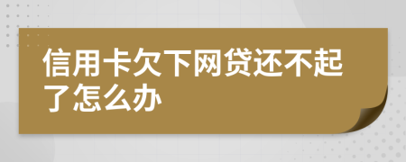 信用卡欠下網(wǎng)貸還不起了怎么辦