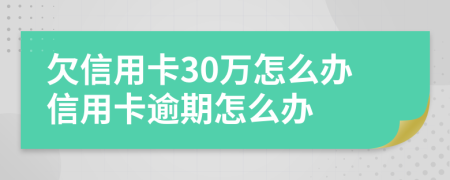 欠信用卡30萬怎么辦信用卡逾期怎么辦