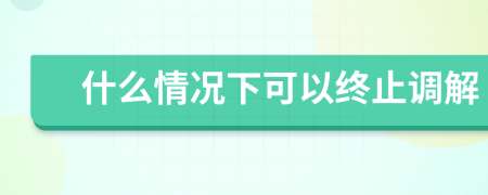 什么情況下可以終止調(diào)解