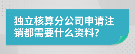 獨立核算分公司申請注銷都需要什么資料？