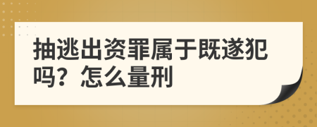抽逃出資罪屬于既遂犯嗎？怎么量刑