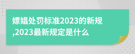 嫖娼處罰標準2023的新規(guī),2023最新規(guī)定是什么