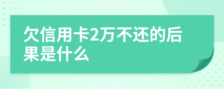 欠信用卡2萬不還的后果是什么