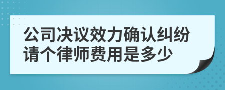 公司決議效力確認(rèn)糾紛請(qǐng)個(gè)律師費(fèi)用是多少