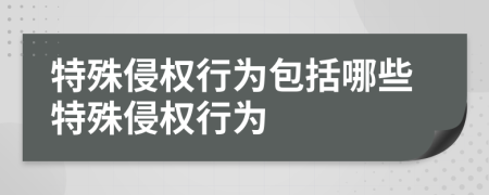 特殊侵權(quán)行為包括哪些特殊侵權(quán)行為