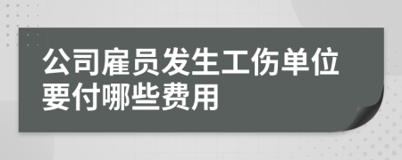 公司雇員發(fā)生工傷單位要付哪些費用