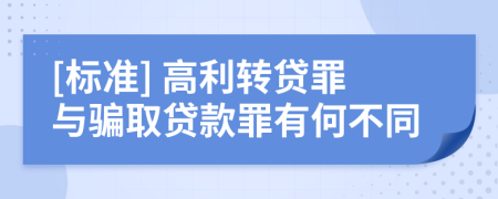 [標準] 高利轉(zhuǎn)貸罪與騙取貸款罪有何不同