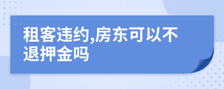 租客違約,房東可以不退押金嗎