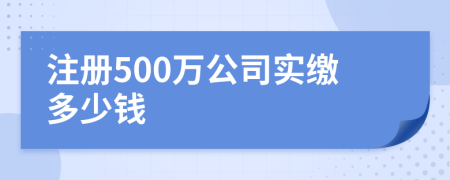 注冊500萬公司實繳多少錢