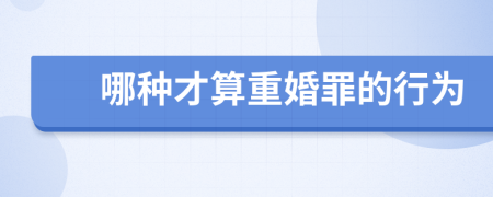 哪種才算重婚罪的行為