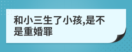 和小三生了小孩,是不是重婚罪