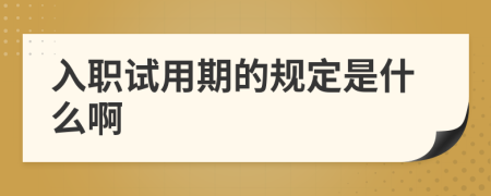 入職試用期的規(guī)定是什么啊