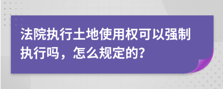 法院執(zhí)行土地使用權(quán)可以強(qiáng)制執(zhí)行嗎，怎么規(guī)定的？