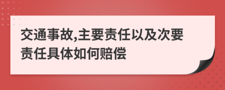 交通事故,主要責(zé)任以及次要責(zé)任具體如何賠償