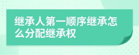 繼承人第一順序繼承怎么分配繼承權(quán)