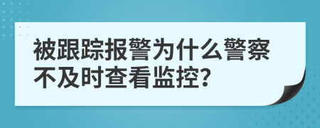 被跟蹤報警為什么警察不及時查看監(jiān)控？