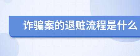 詐騙案的退贓流程是什么