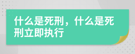 什么是死刑，什么是死刑立即執(zhí)行