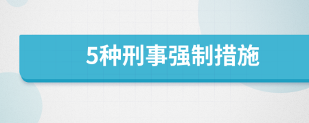 5種刑事強制措施