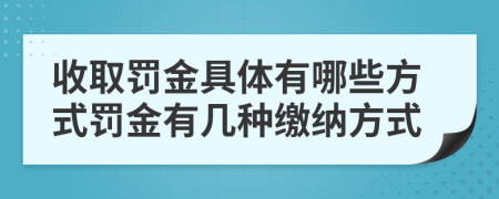 收取罰金具體有哪些方式罰金有幾種繳納方式