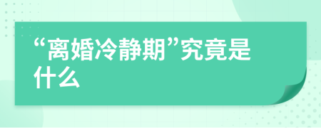 “離婚冷靜期”究竟是什么