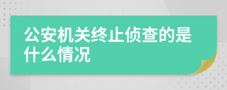 公安機關終止偵查的是什么情況