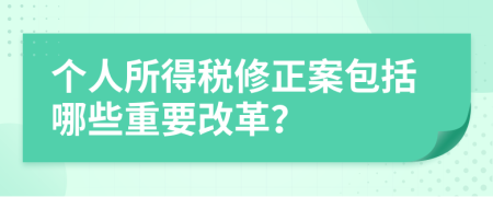 個(gè)人所得稅修正案包括哪些重要改革?