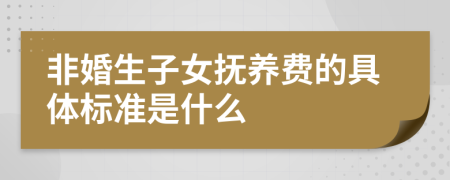 非婚生子女撫養(yǎng)費(fèi)的具體標(biāo)準(zhǔn)是什么