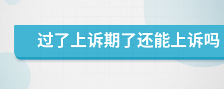 過了上訴期了還能上訴嗎