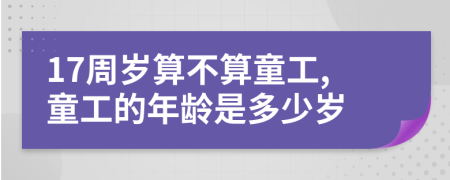 17周歲算不算童工,童工的年齡是多少歲