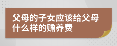 父母的子女應(yīng)該給父母什么樣的贍養(yǎng)費