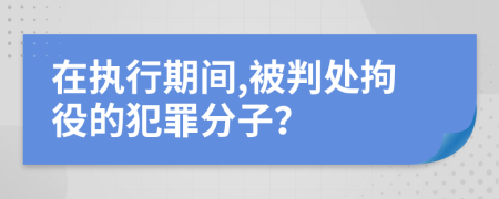在執(zhí)行期間,被判處拘役的犯罪分子？
