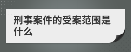 刑事案件的受案范圍是什么