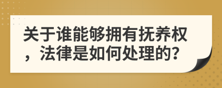 關于誰能夠擁有撫養(yǎng)權，法律是如何處理的？