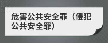危害公共安全罪（侵犯公共安全罪）