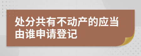 處分共有不動(dòng)產(chǎn)的應(yīng)當(dāng)由誰(shuí)申請(qǐng)登記