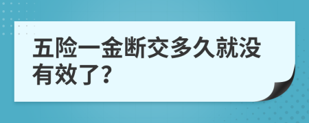 五險(xiǎn)一金斷交多久就沒有效了？