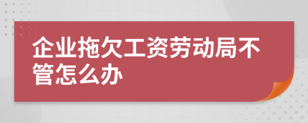 企業(yè)拖欠工資勞動局不管怎么辦