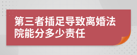 第三者插足導致離婚法院能分多少責任