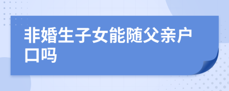 非婚生子女能隨父親戶口嗎