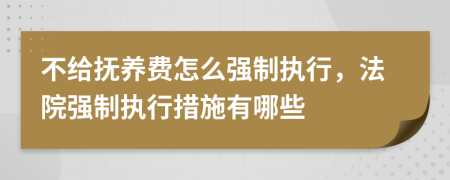 不給撫養(yǎng)費怎么強制執(zhí)行，法院強制執(zhí)行措施有哪些